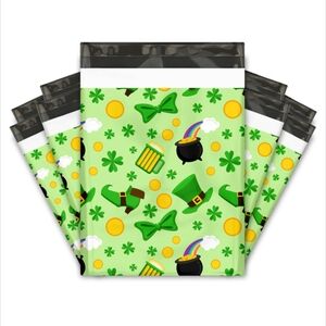 20 10x13 Lucky Shamrock Designer Poly Mailers